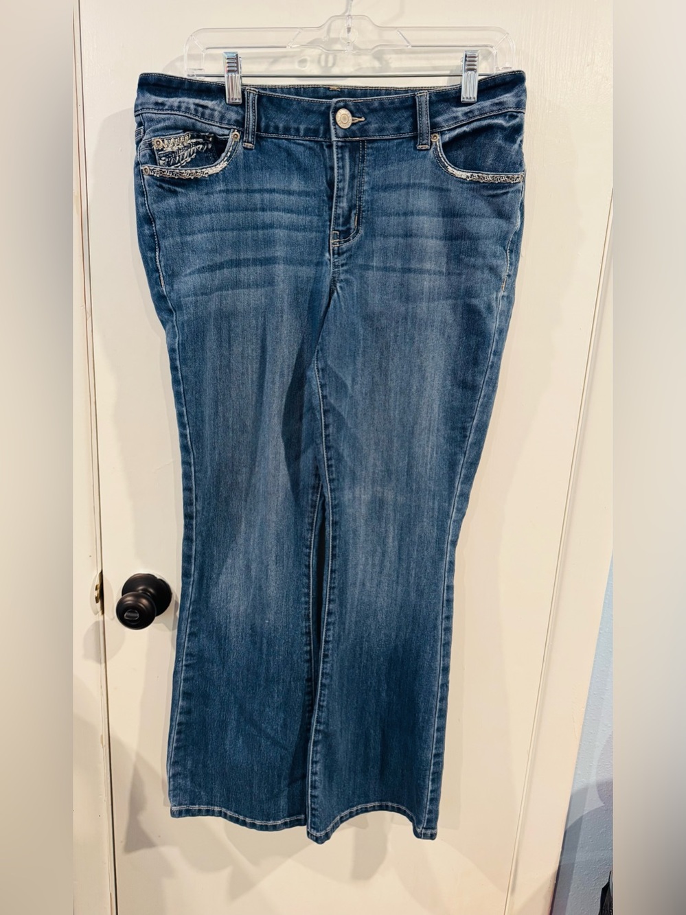 Maurices denim jeans flare wide leg size 14 casual plus size
